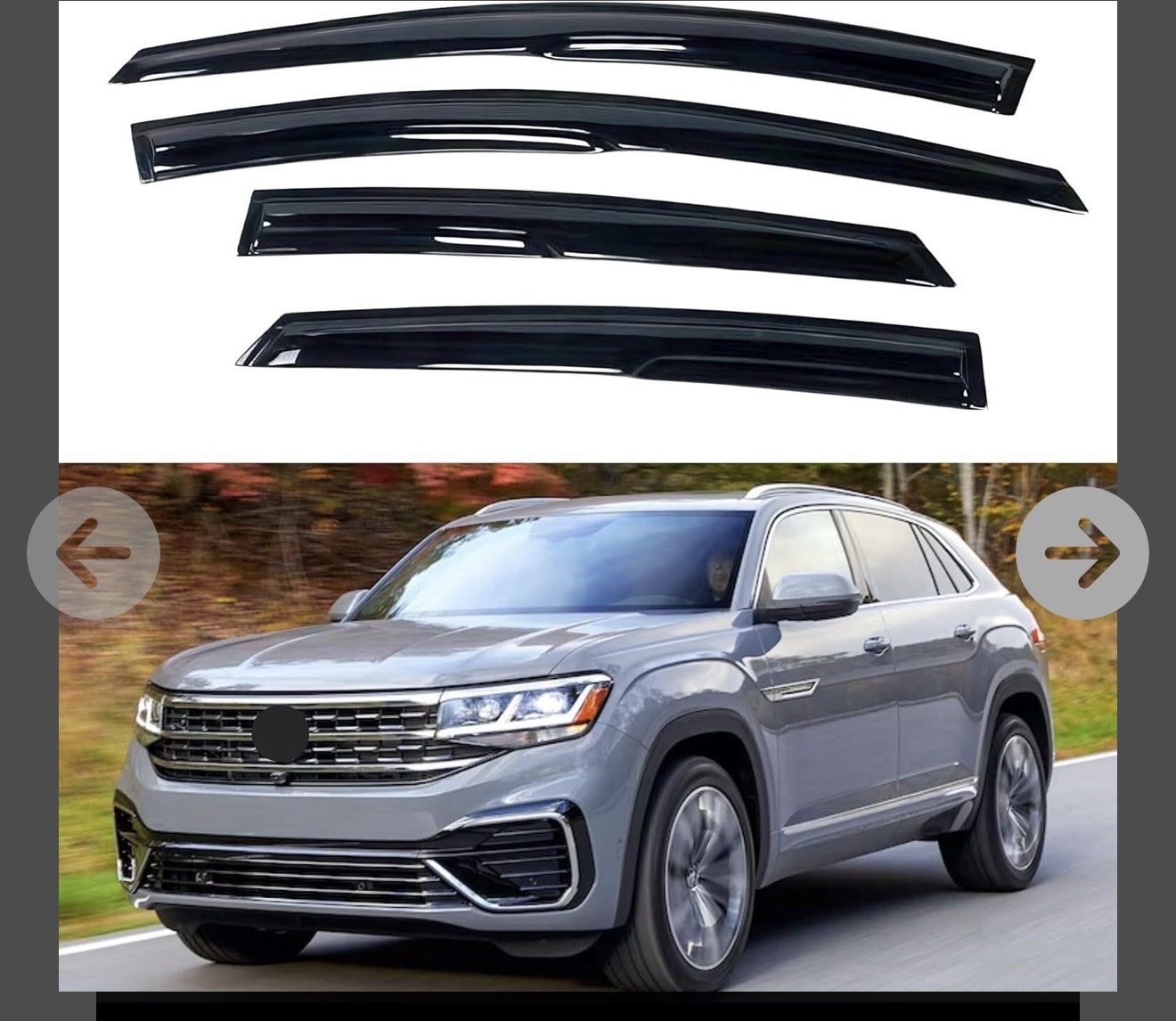 Volkswagen VW Atlas 2018-2024 Window Visors Vent Deflectors Rain Guards 4-Piece Set