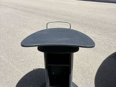 Mobile Podium Lectern Presentation Cart w/ Wheels & Storage - Gray/Black