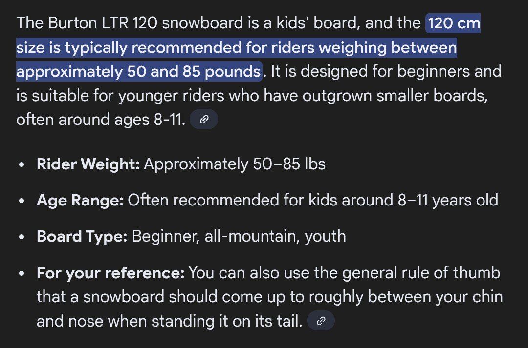 Burton LTR 120 snow board