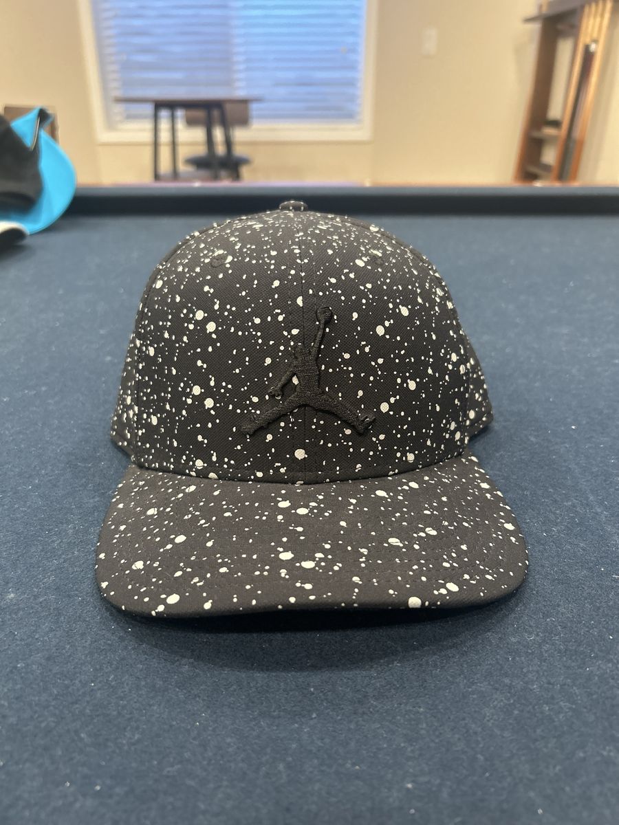 Nike Air Jordan Black & White Paint Splatter Snapback Hat
