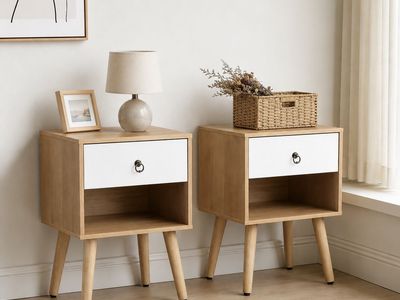 Modern Mid-Century Nightstands — Set of 2