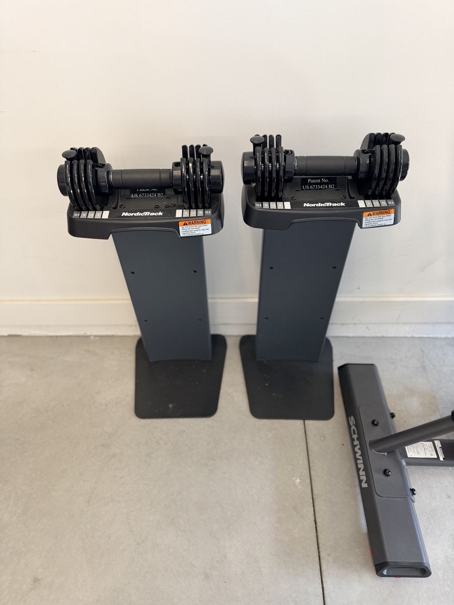 NordicTrack Select-A-Weight 55 LB Adjustable Dumbbells with Stand - Mint Condition