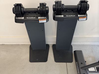 NordicTrack Select-A-Weight 55 LB Adjustable Dumbbells with Stand - Mint Condition