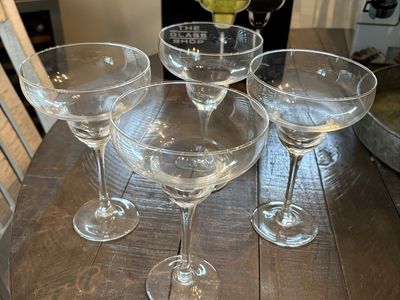 The Glass Shop Margarita Cocktail Glasses - Set of 4, Clear Glassware