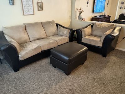 Sofa, chair, ottoman