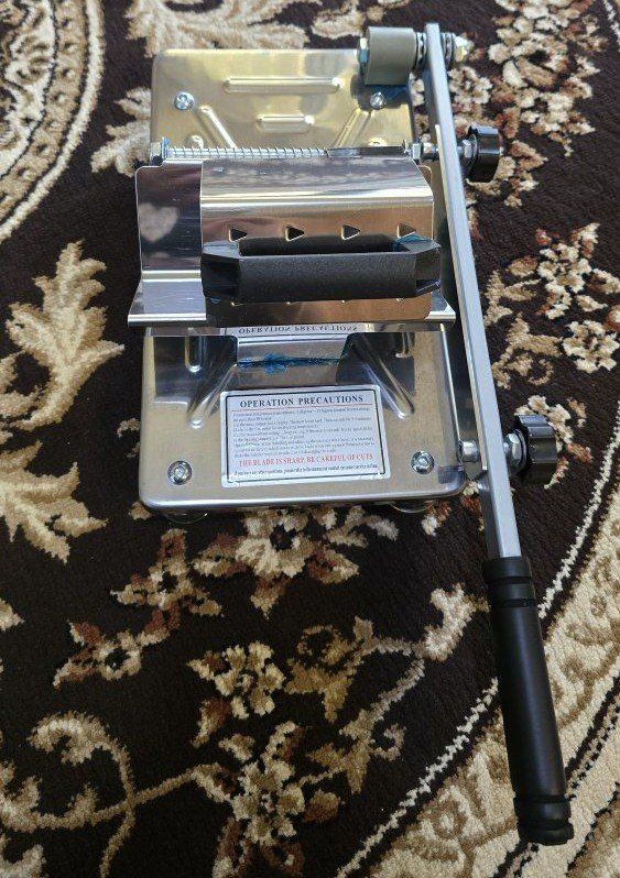 Manual Stainless Steel Meat Slicer for Home Use - Adjustable Thickness