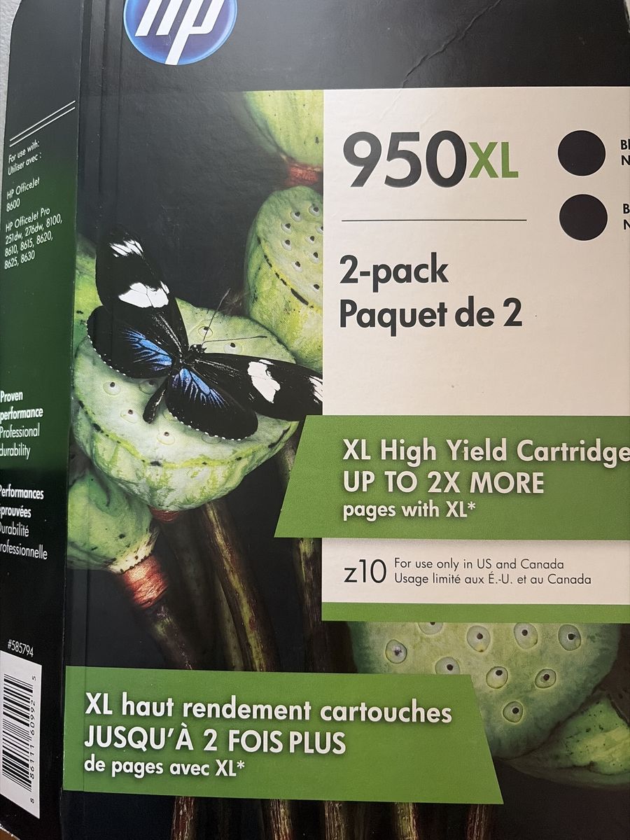 HP 950XL & 951XL Black & Color Ink Cartridges (2-Pack) - High Yield for OfficeJet Pro 950 951