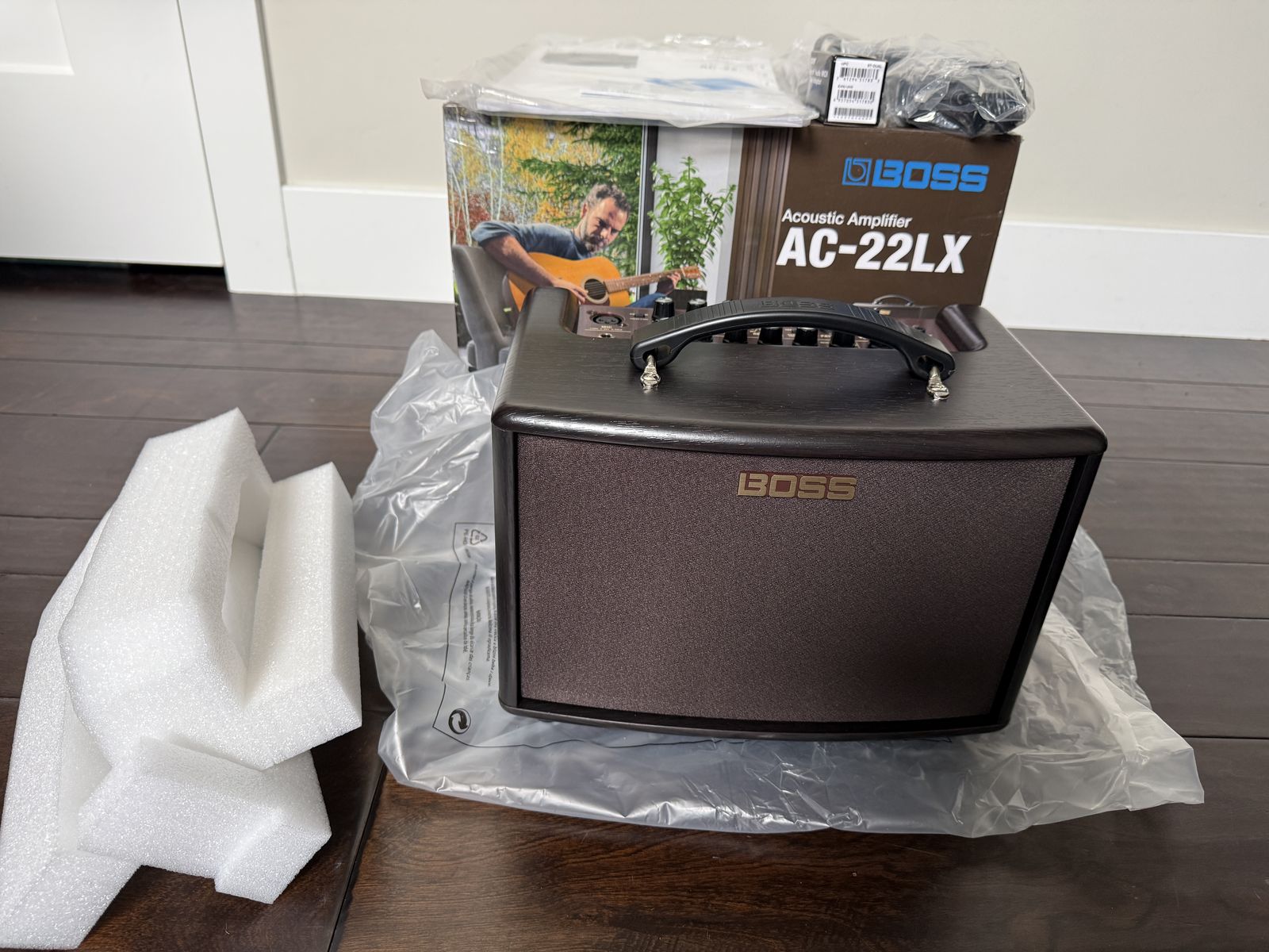 Open box Boss AC-22LX Acoustic Amplifier with Bluetooth Module.
