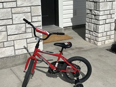 Kids 16” Huffy bike with removable training wheels