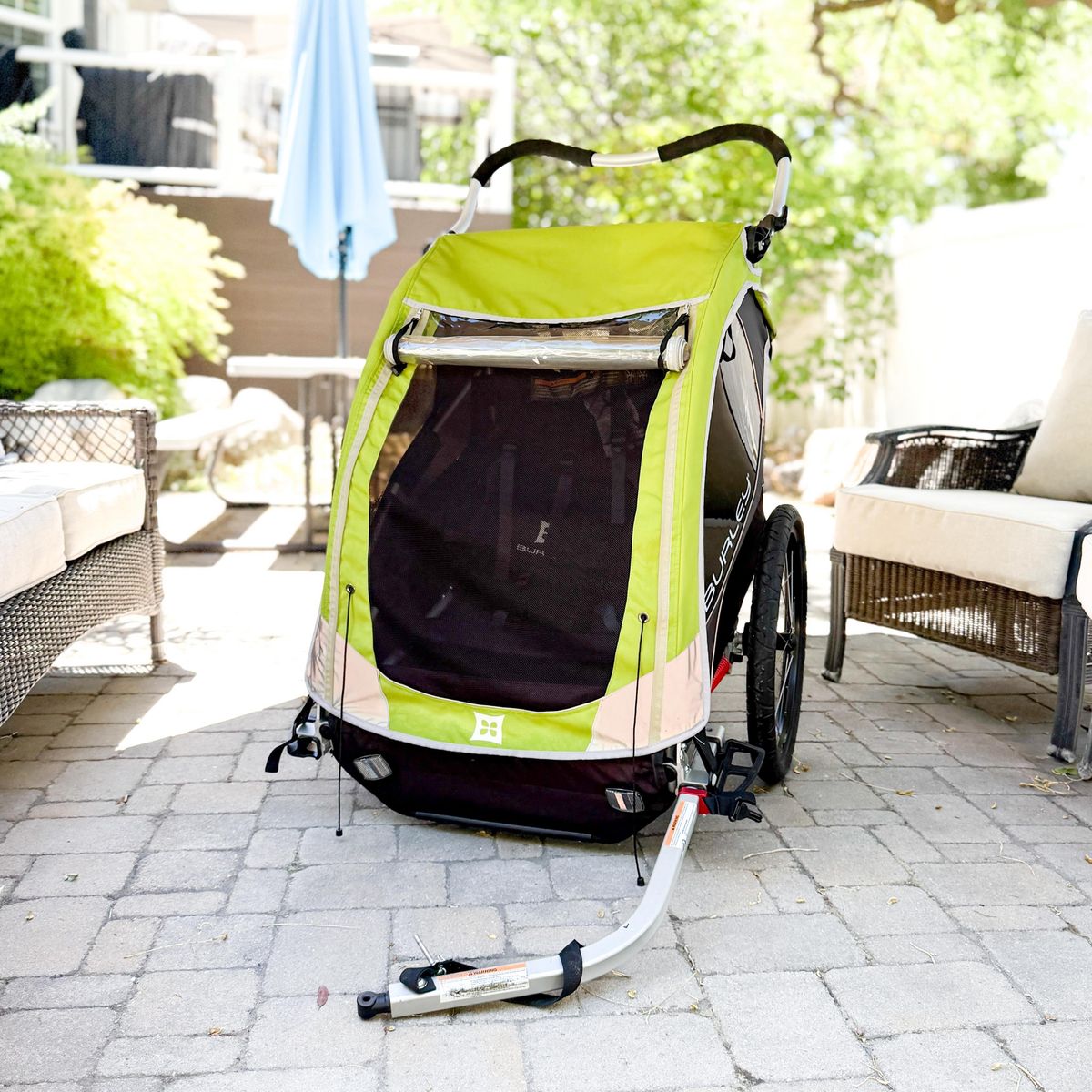 CLEAN Burley D’Lite X2 Double Kids Bike Trailer & Stroller UPGRADED