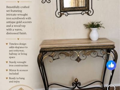 Elegant Entryway Set - Console Table, Mirror & Sconces