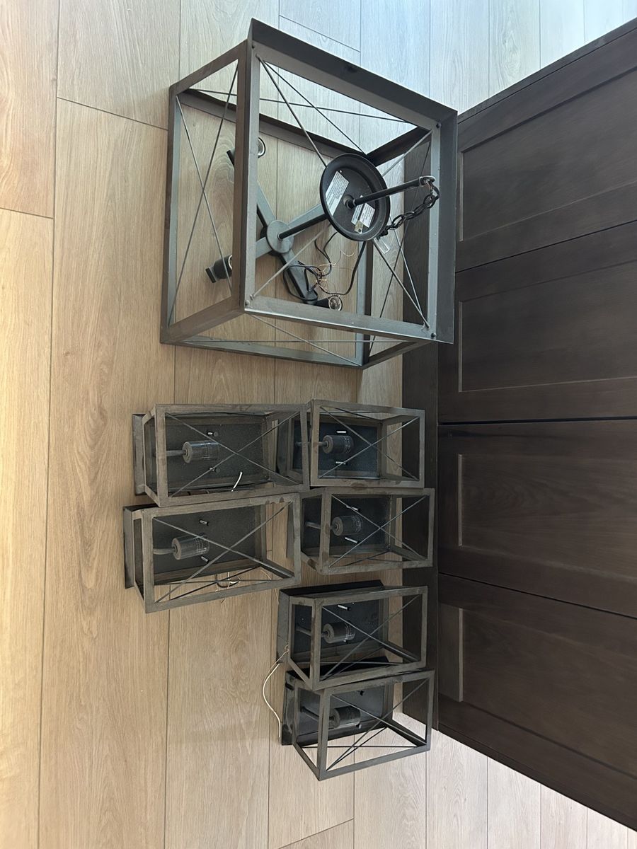 Set of 6 Modern Industrial Wall Sconces – $100
