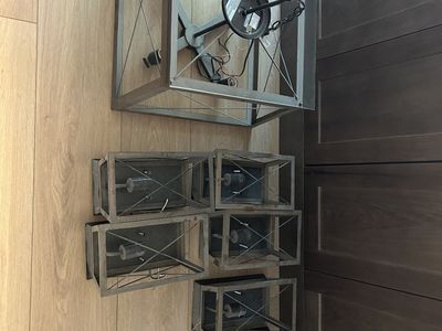 Set of 6 Modern Industrial Wall Sconces – $100