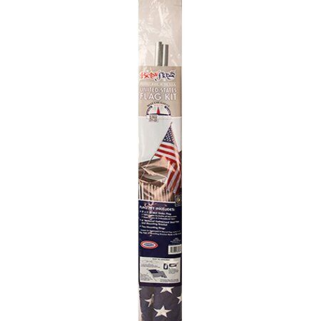 Flagpole 6 Ft. Steel with Flag Kit Sewn Nylon Flag
