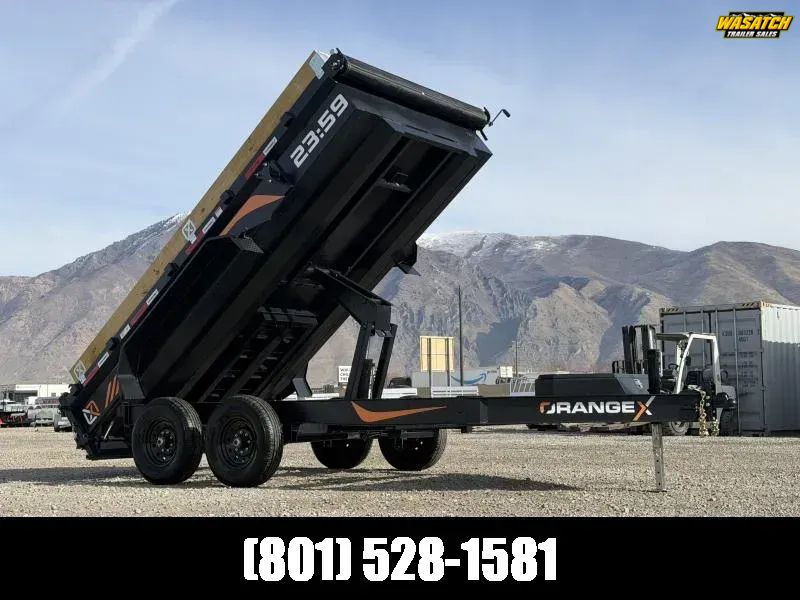 2026 RawMaxx Orange X 7X14 Engineered I-Beam 14K Dump Trailer