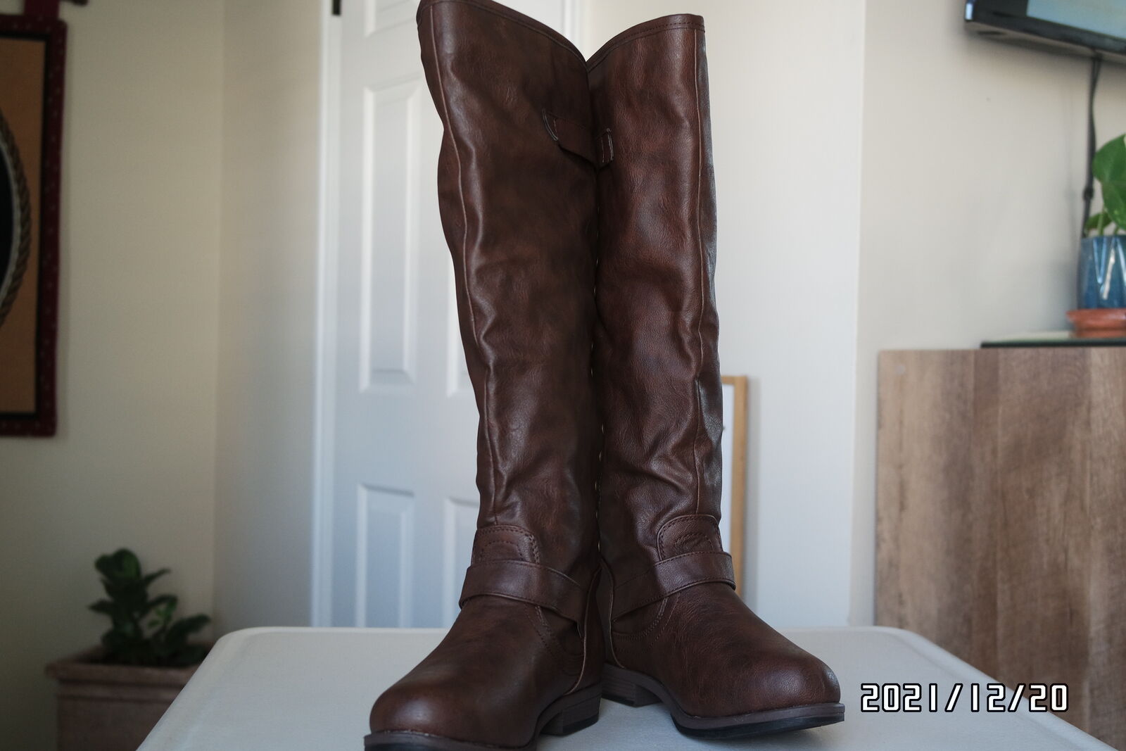 "New" Journee Collection Womens Spokane Stacked Heel (Riding Boots - Brown) Size 7 1/2