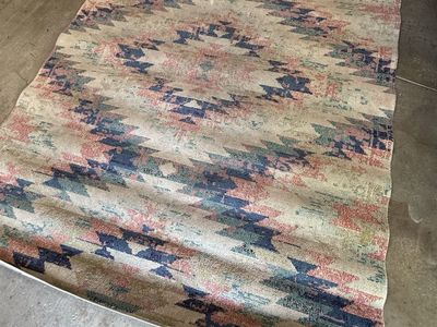 Boho Southwestern Style Area Rug with Geometric Pattern