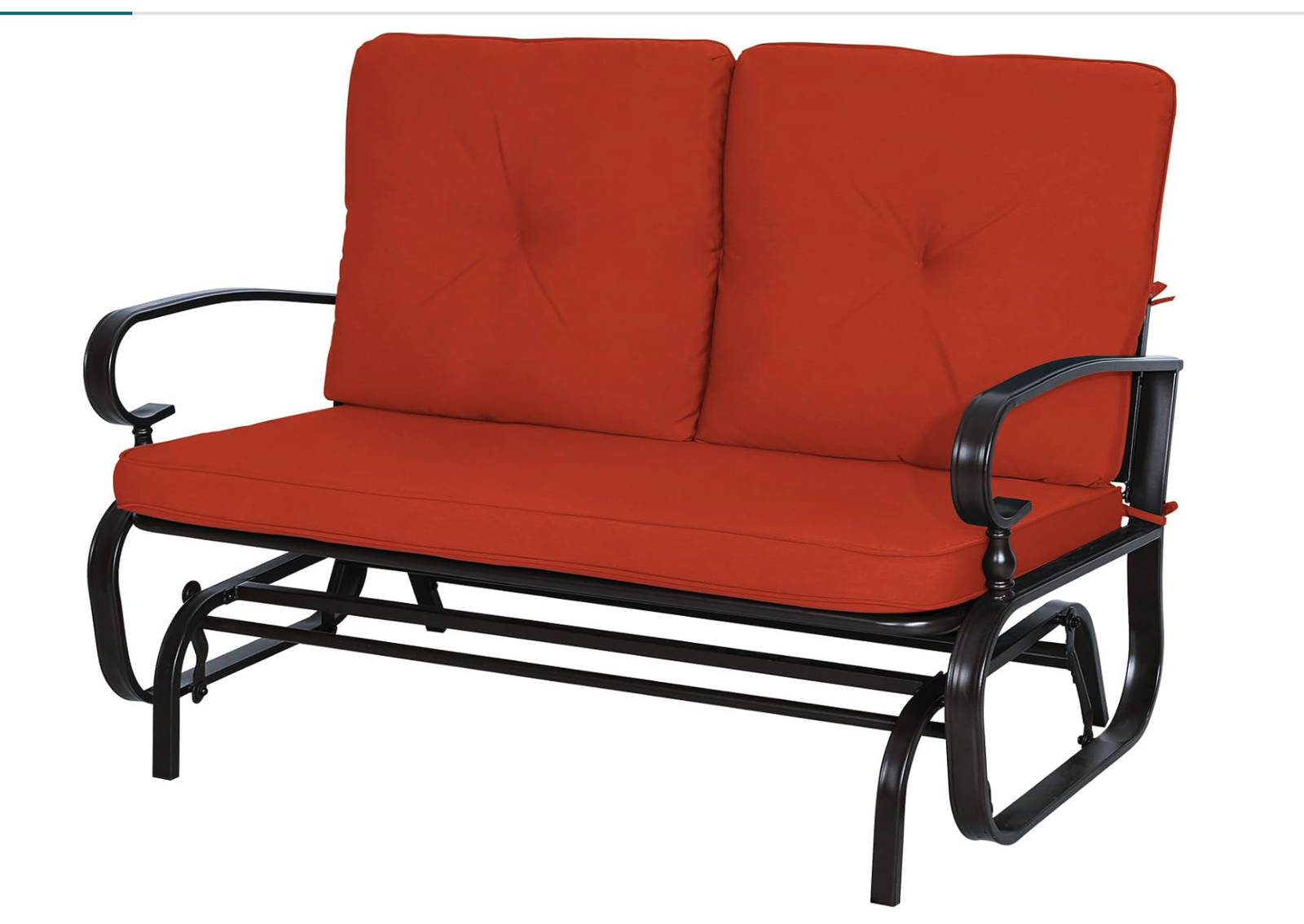 New Outdoor Glider Rocking Chair Patio Glider Bench for 2 Person, Porch Loveseat Seating Patio Steel Frame Chair Set