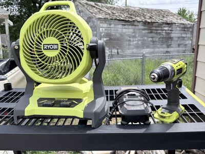 Ryobi Fan, Drill, Charger