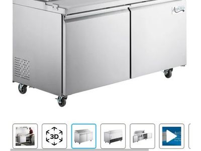 Avantco SS-PT-60-HC 60" 2-Door Stainless Steel Refrigerated Sandwich Prep Table