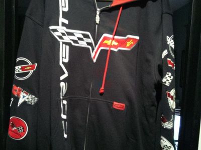 Chevrolet Corvette Racing Embroidered Full Zip Hoodie Black 3XL