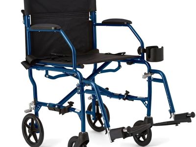 BRAND NEW Medline Ultra Lightweight Transport Wheelchair for Adults, Foldable, 19-Inch Seat Width