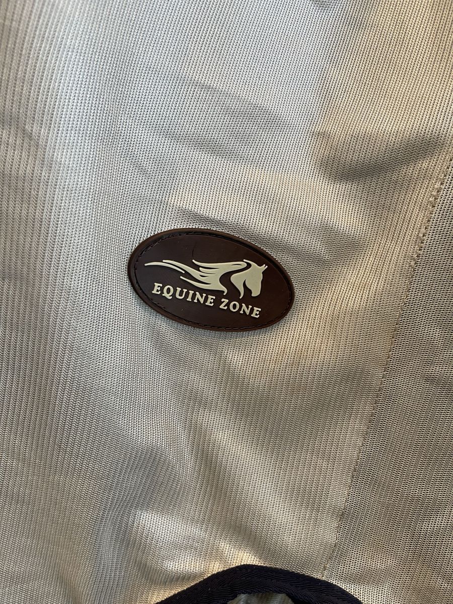 75” Equine Zone Mesh  Fly Sheet Combo Light Grey with Blue Trim