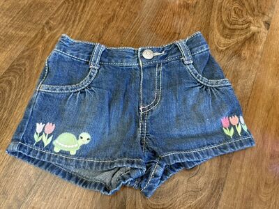 Gymboree Shorts 6-12 Months Embroidered Tulips
