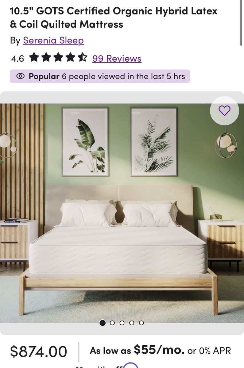 NEW organic full size mattress
