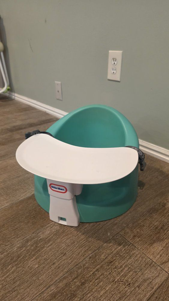 Little Tikes Teal Baby Booster Floor Seat with Tray