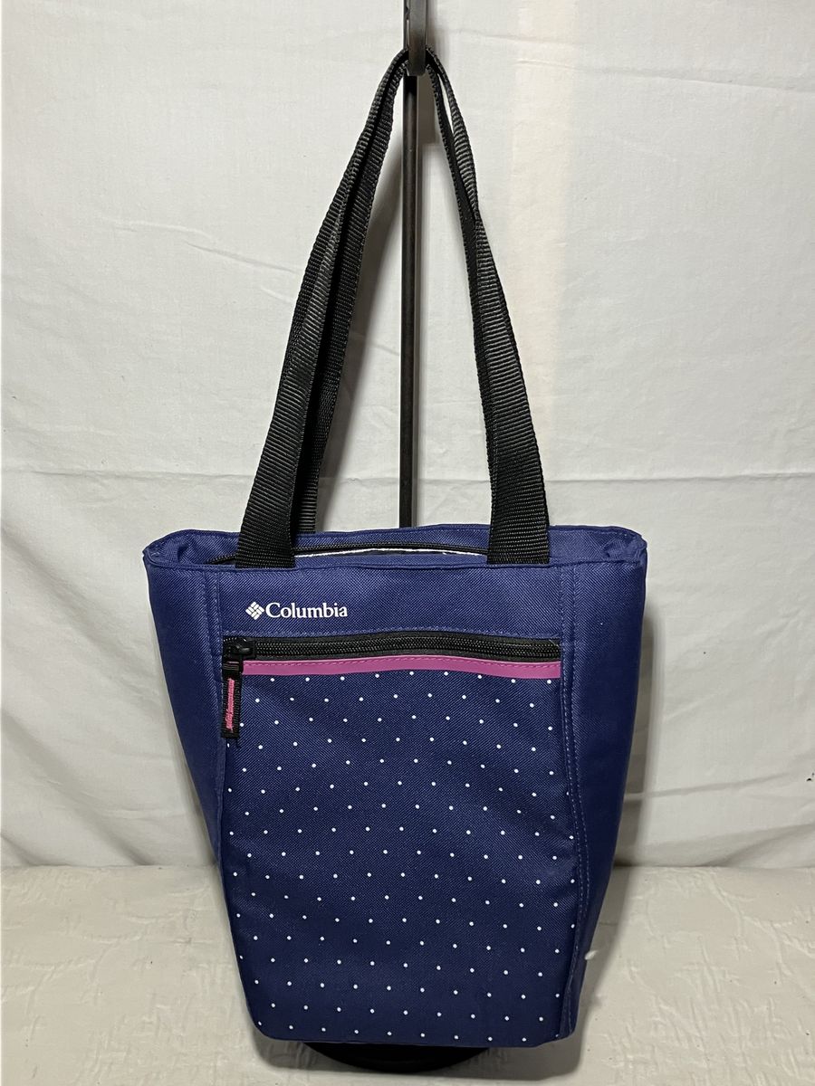 Columbia Navy Blue Polka Dot Cooler Bag