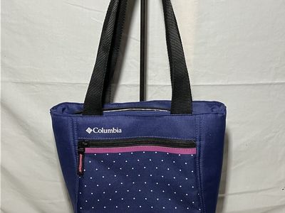 Columbia Navy Blue Polka Dot Cooler Bag