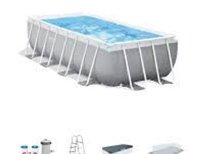 Intex Premium 16ft x 8ft x 42in Prism Rectangular Above Ground Pool Set #103274