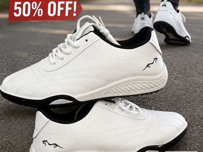 Brand New Men's Athletic Tennis Shoes White/Black - Size US 9