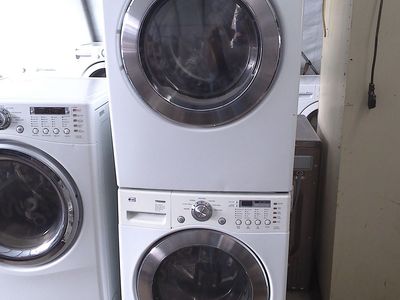 LG front load washer with matched electric dryer