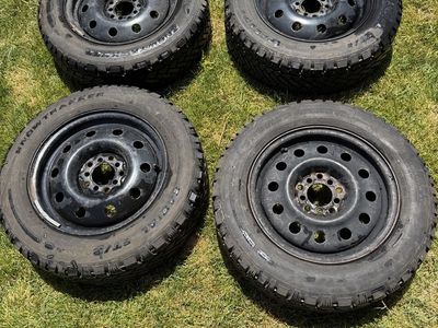 195-65-15 Snowtracker Winter Tires on Black Steel Rims - Set of 4