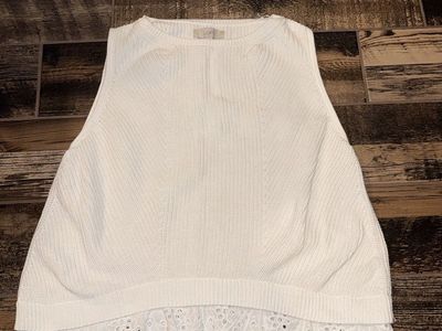 Loft Women’s Size XL White Knit Sweater Vest