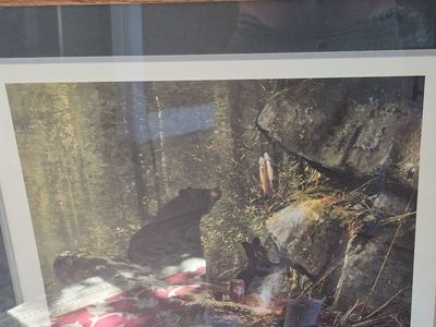 Framed Art Print "Uninvited Guests" - Rustic Cabin Decor