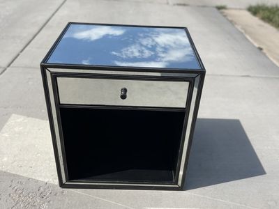 Restoration Hardware mirrored open nightstand