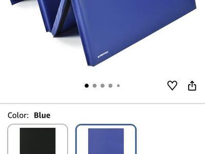 Greatmats 4x8 Ft x 2 Inch Folding Gym Mat - Blue, Gymnastics, Tumbling, Martial Arts, Home Exercise