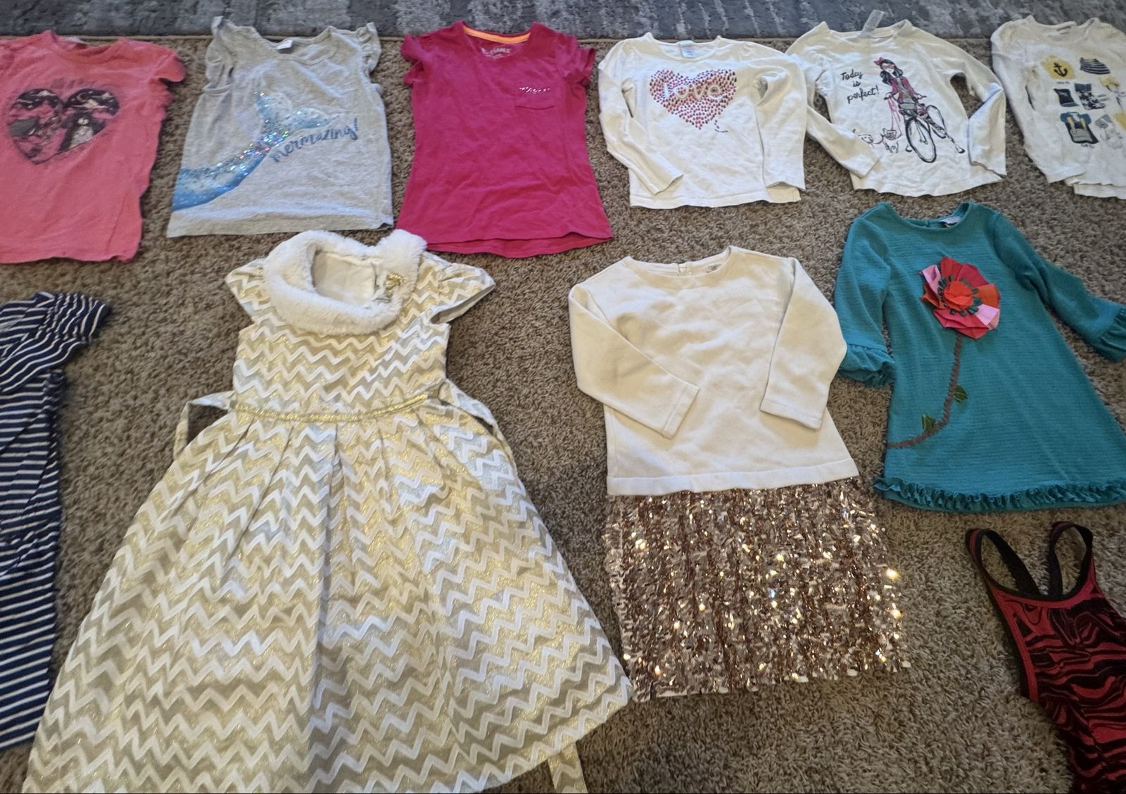 Girls Clothing Lot Assorted Tops Dresses Skirts Pants Size 7