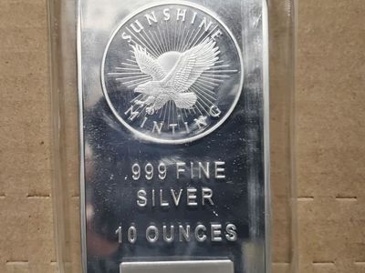 10 oz Silver Bar Sunshine Mint .999 Fine Silver Bullion