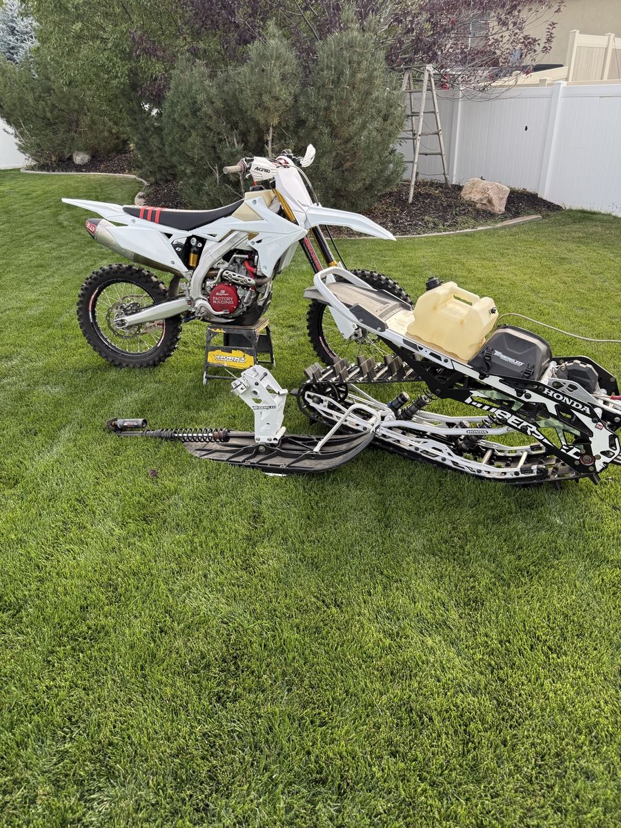 2018 rmz450 and Snowbike Timbersled Riot 120 Limited Edition