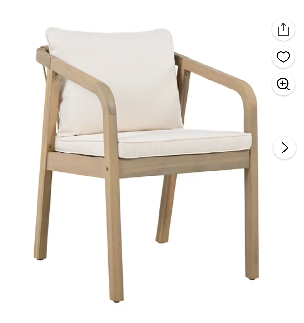 New - Set of 2 - Outdoor Armchairs with Woven Rope Backrest - Light Teak
