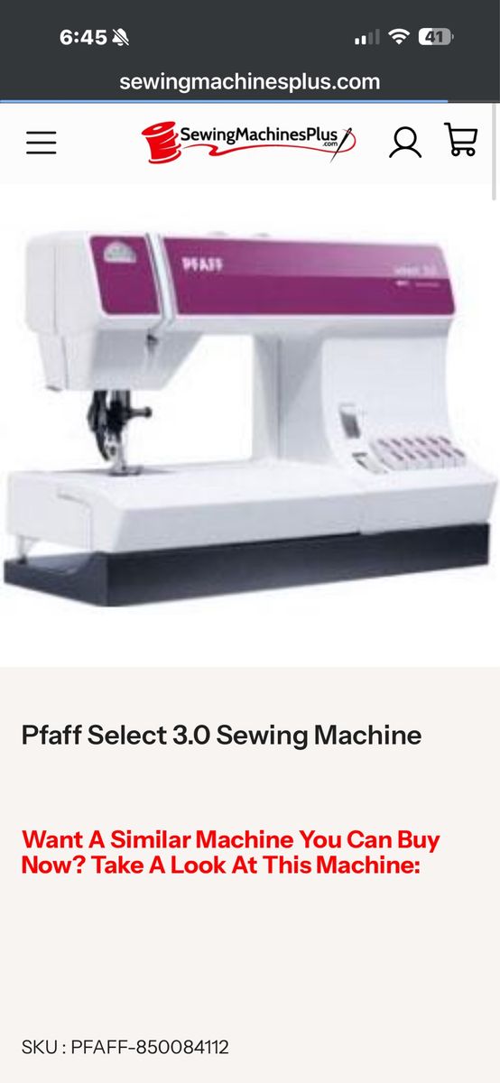 Pfaff Select 3.0 Sewing Machine with IDT (integrated dual feed)