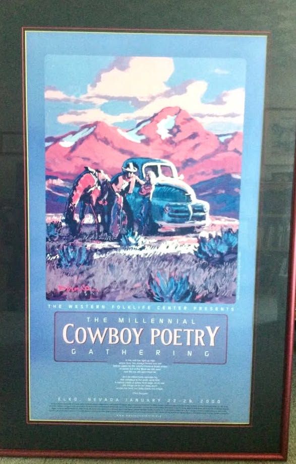 Millennial Cowboy Poetry gathering poster with Frame
