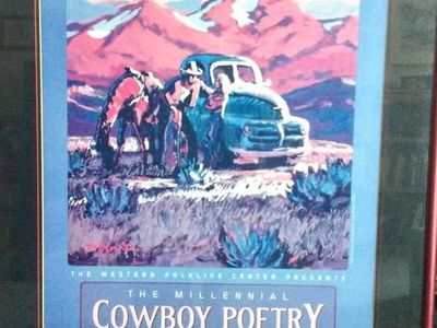Millennial Cowboy Poetry gathering poster with Frame