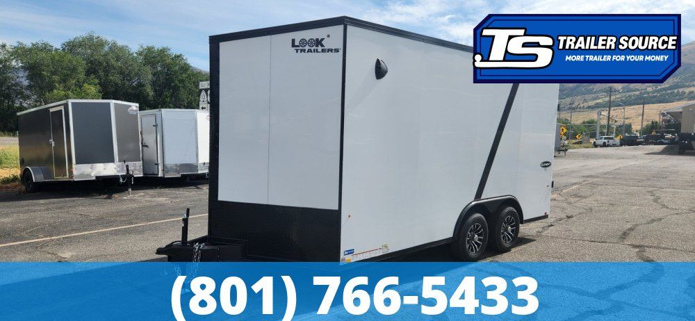 8.5x16 Look Element Elite Enclosed Cargo Trailer - 7'6" Interior - 10K GVWR - .080 PolyCor, Alloy Wheels, Black Out Package,