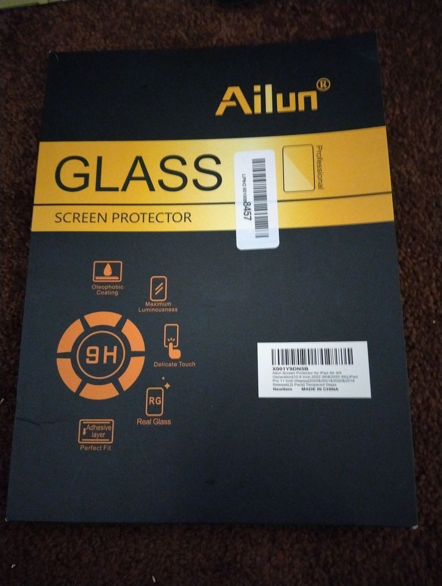 Ailun Tempered Glass Screen Protector. iPad 10th Gen iPad 9th, 8th, and 7th Gen (10.2 Inch) iPad Air iPad Pro 12.9 Inch
