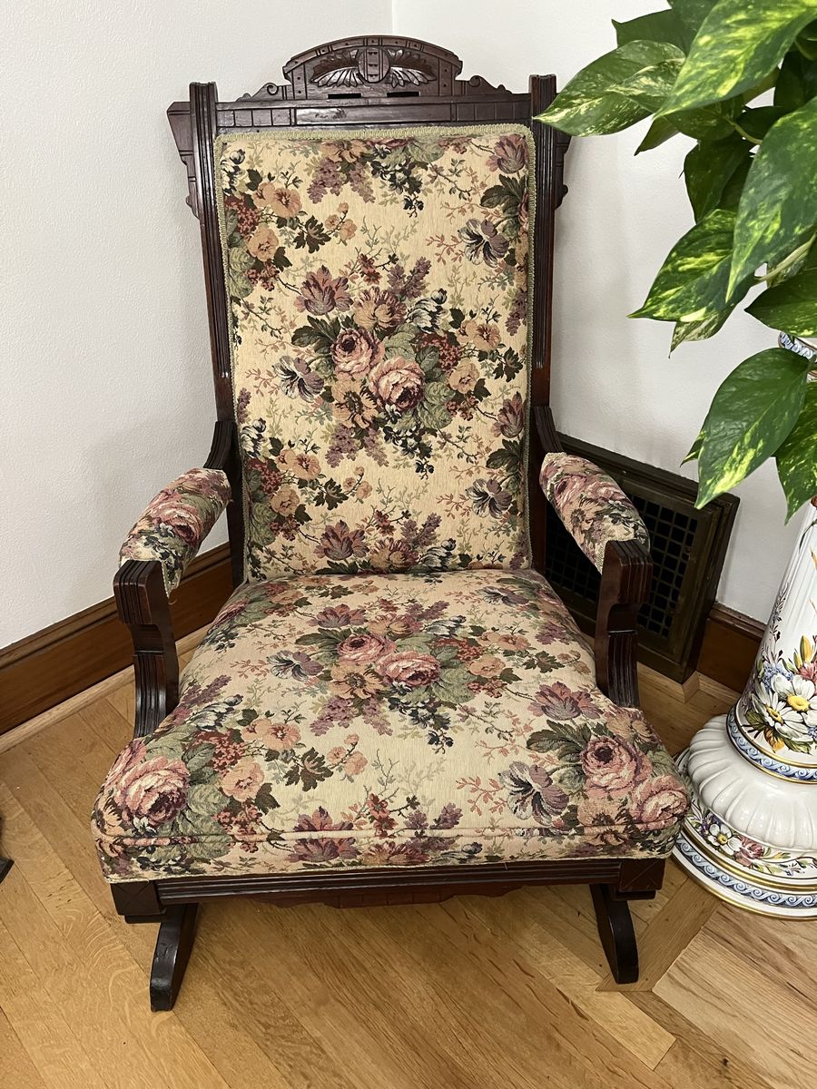 Eastlake Victorian Walnut Women's Rocking Chair